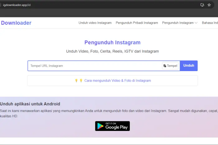 Menggunakan IG Downloader